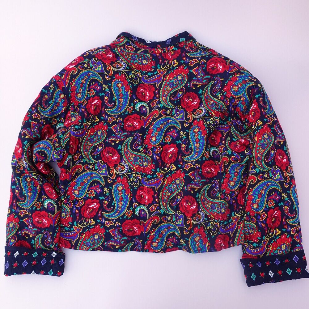 Vtg Chaus Bolero Jacket Crop Multicolor Paisley Boho Indie 90s Retro Women's M - Picture 10 of 10